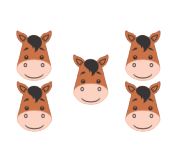 Mini Carinha Fazendinha Cavalinho 05 Unidades