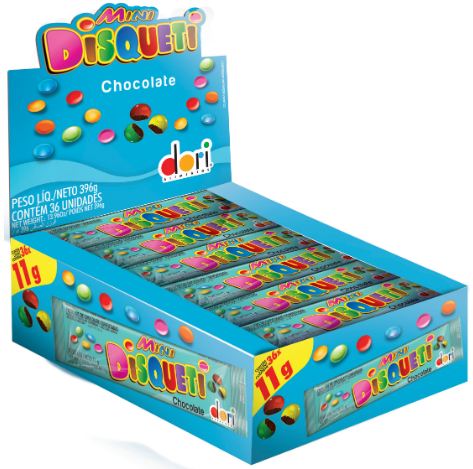 Confeito Chocolate Mini Disqueti 36 Unidades