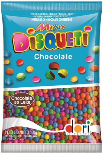 Chocolate Confeito Mini Disqueti 500g Unidade