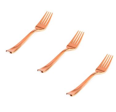Mini Garfo Rose Premium 10cm 20 Unidades