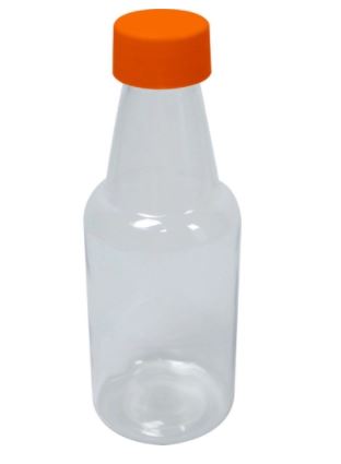 Mini Garrafinha Pet Com Tampa Laranja 10 Unidades