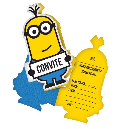 Convite Minions 08 Unidades