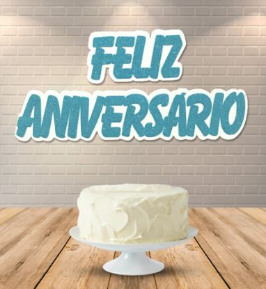 Painel Feliz Aniversrio Glitter Azul Claro Unidade
