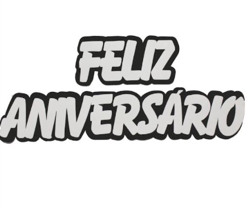 Painel Feliz Aniversrio Branco e Preto Unidade