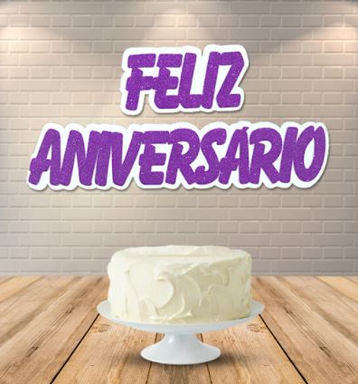 Painel Feliz Aniversrio Glitter Lils Unidade