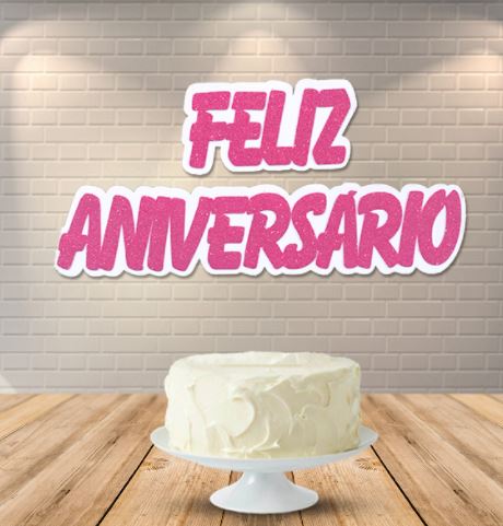 Painel Feliz Aniversrio Glitter Rose Gold Unidade