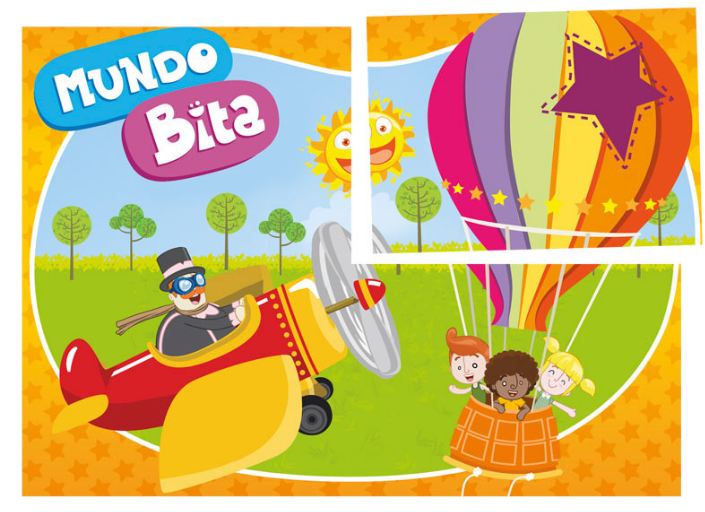 Painel Mundo Bita 126x88cm 4 placas