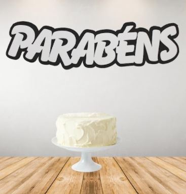 Painel Parabns Preto E Branco Unidade
