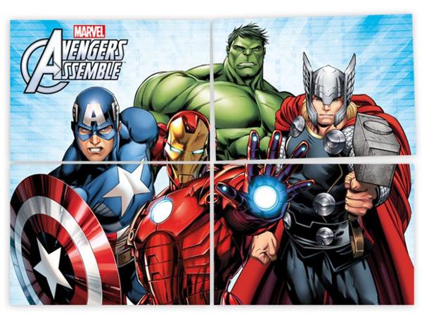 Painel Decorativo Avengers Animated 04 Placas