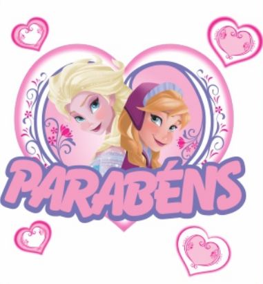 Painel Parabns em EVA Anna e Elsa 70x54,5cm