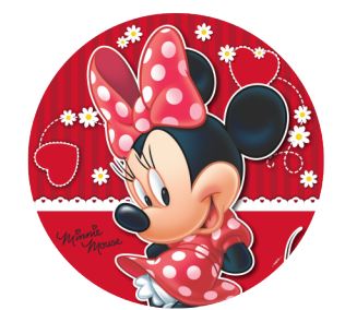 Painel Redondo Sublimado Minnie Vermelha Em Tecido 1,55m