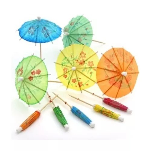 Palito Guarda Chuva Colorido Sortido 10cm