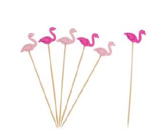 Palito Decorativo Flamingo 12 Unidades