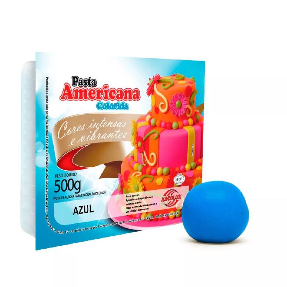 Pasta Americana 500g Azul Unidade