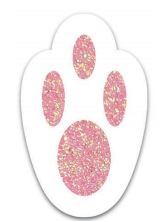 Micro Carinha Pegada Coelho Rosa Glitter 12 Unidades