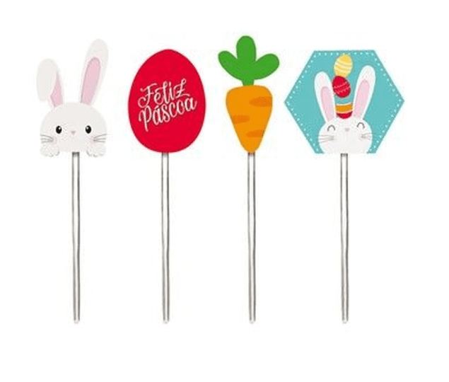 Pick Decorativo Pscoa Energia Sortido 12 Unidades