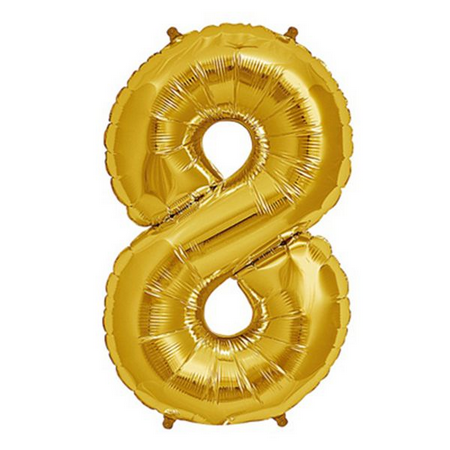 Balo Number 16 Polegadas Ouro 8 Unidade