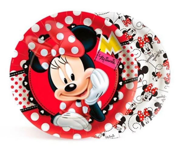 Prato Papel Minnie 08 Unidades