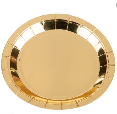 Prato Papel Dourado 10 Unidades