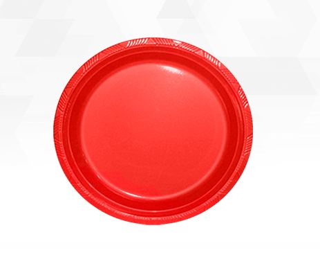 Prato 23 cm Plstico Happy Line Vermelho 10 Unidades