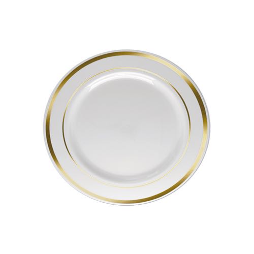 Prato Sobremesa Borda Dourada 19cm 06 Unidades