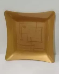 Prato Acrlico Grande Dourado Fechado 10 Unidades