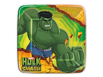 Prato Quadrado Hulk Assemble 08 Unidades