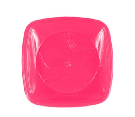 Prato Quadrado 15cm Vermelho 10 Unidades
