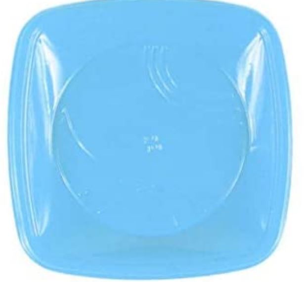 Prato Quadrado 15cm Azul Claro 10 Unidades