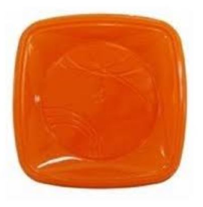 Prato Quadrado 15cm Laranja 10 Unidades