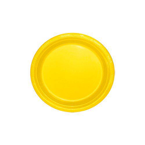 Prato 18 cm Plstico Happy Line Amarelo