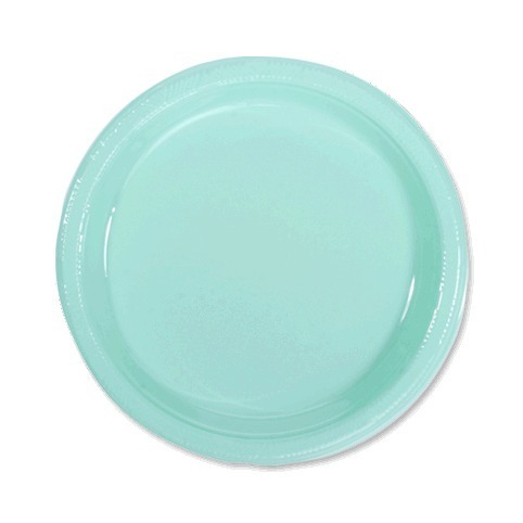 Prato 22cm Plstico Colorline Azul Claro 10 Unidades