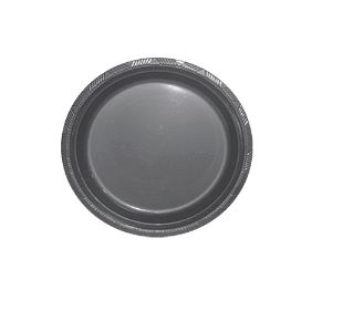 Prato 18 cm Plstico Happy Line Prata 10 Unidades