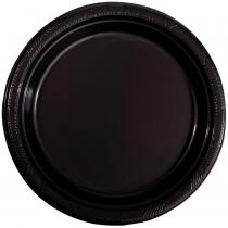 Prato 23 cm Plstico Happy Line Preto 10 Unidades