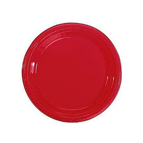 Prato 18 cm Plstico Happy Line Vermelho