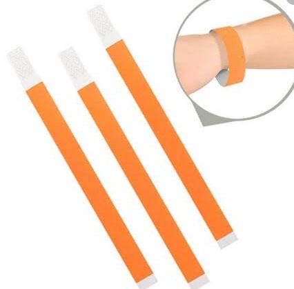 Pulseira de Identificao Laranja 50 Unidades