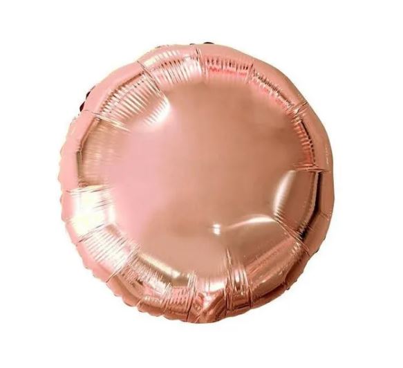 Balo 18 Polegadas Redondo Rose Gold Metalizado Unidade