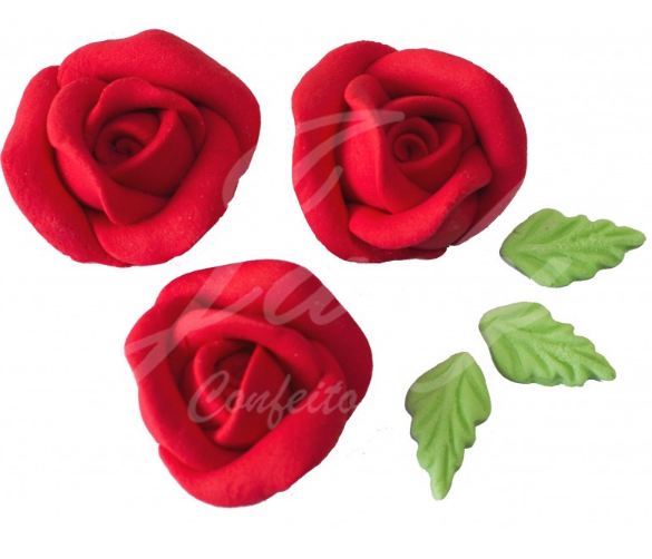 Confeitos Jady Rosas Artesanais G Vermelho
