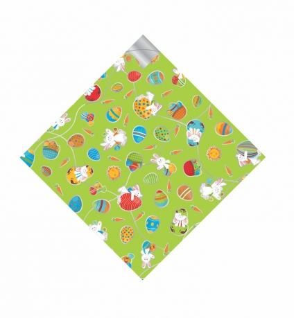 Saco 02 Bocas 35x35 Pratik Metal Happy Bunny Verde 25 Unidades