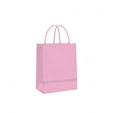 Sacola De Papel Liso Rosa Beb