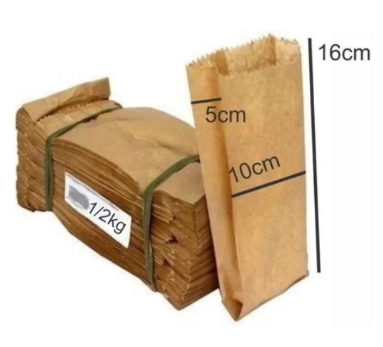 Saco Kraft Ir 1/2 Kg 100 Unidades