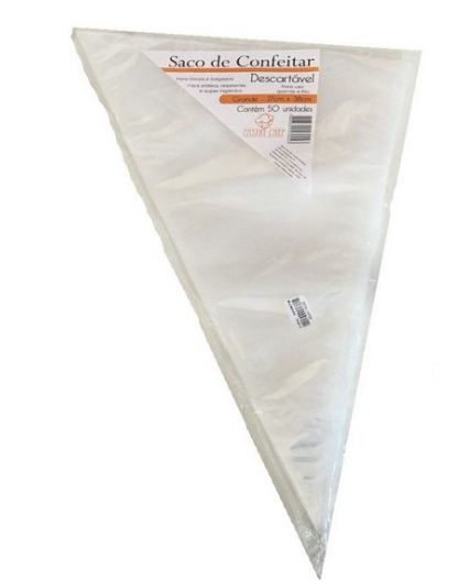Saco Confeitar Descartvel G 38x27cm 50 unidades