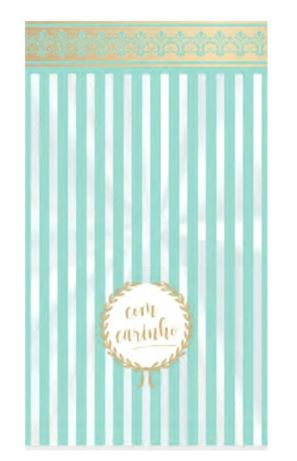 Saco Poli 11x19,5 Com Carinho Acqua 50 Unidades
