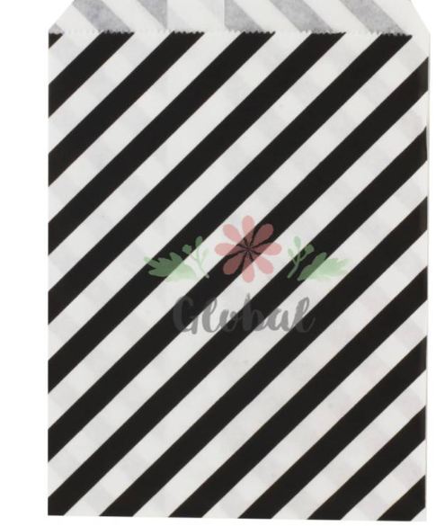 Saquinho Papel 13,5x18,5 Listra Preta