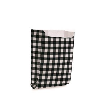Saquinho de Lanche Xadrez Preto 50 Unidades
