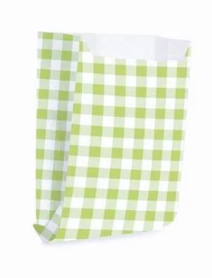 Saco Mini Lanche Xadrez Verde 100 Unidades
