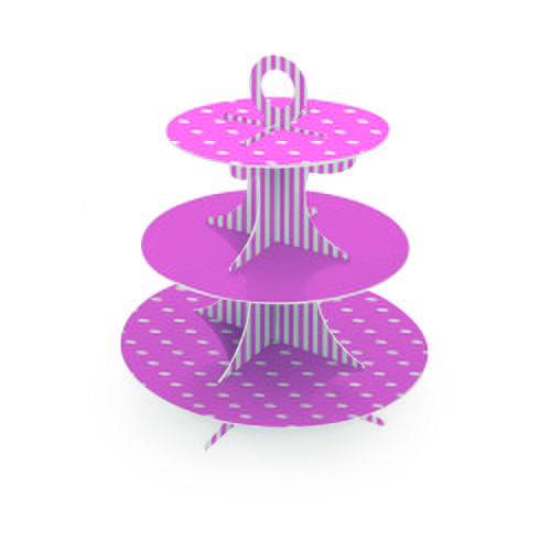 Suporte Para Doce Cupcake Po Listra Rosa Beb