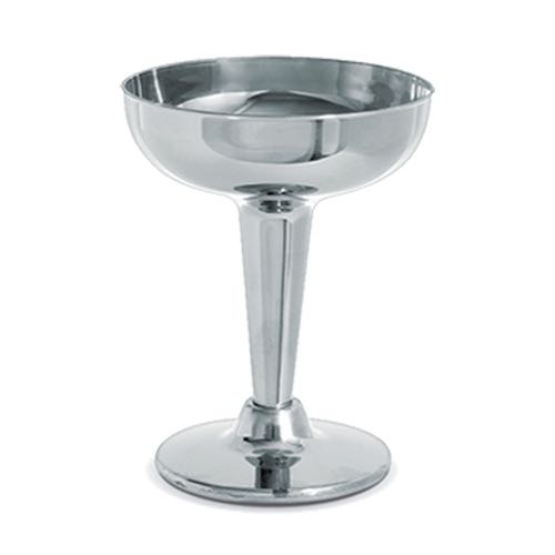 Taa 140 ml Plstico Sobremesa Prata Luxo 06 Unidades