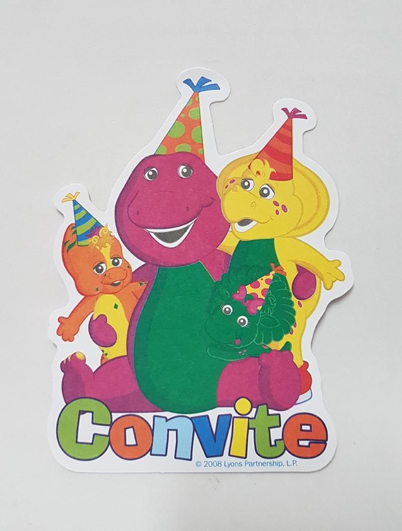 Convite Barney 08 Unidades