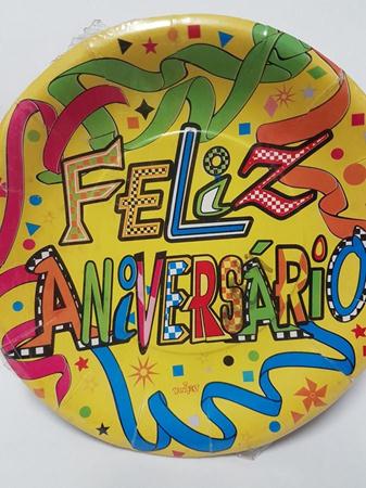 Prato Feliz Aniversrio 10 Unidades